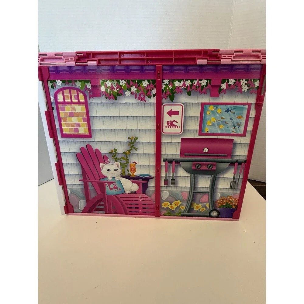 2009 Mattel R4186 Barbie Glam Vacation Beach House Fold Out N'Go INCOMPLETE